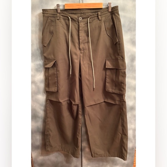 Cider Green Cargo Style Pants - Picture 1 of 3